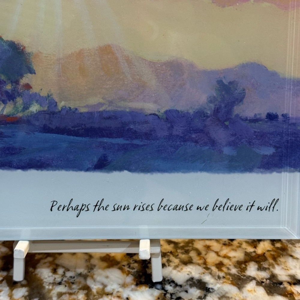 Hallmark 8x10” Sunrise Glass Art with Inspirational Quote - Picture 7 of 8